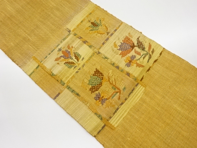 JAPANESE NAGOYA OBI / TSUMUGI / WOVEN GRID